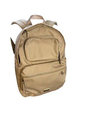Madden NYC Beige Backpack With Gold Hardware & Multiple Compartments